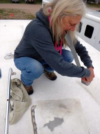 Many trailers were damaged by the hail